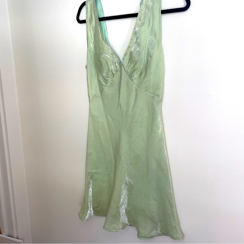 PEPPERMAYO shiny satin slip dress w/tie back